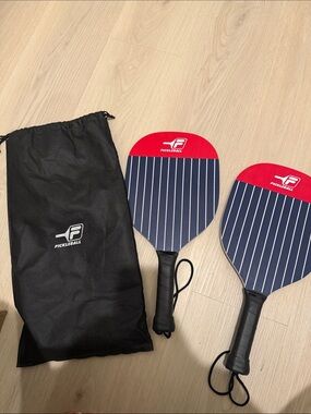 Fila Red & Navy Pinstripe Pickleball Paddles with Carry Bag